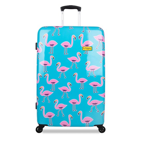 BHPPY Reiskoffer groot 76x49x29cm - Lichtgewicht koffer met 95L inhoud - Reiskoffer met 4 wielen - Veilig cijferslot - Flamengogo