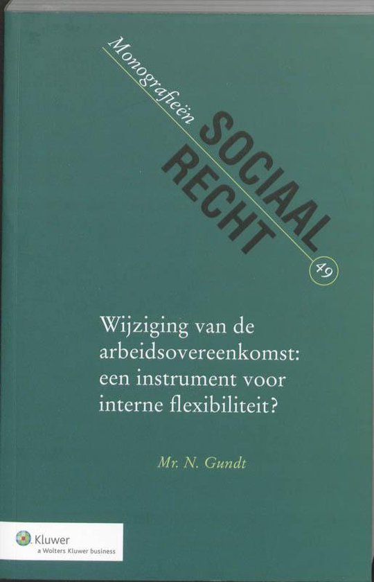 Wijziging van de arbeidsovereenkomst - cover