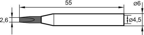 Foto: Ersa 0162kd soldeerpunt beitelvorm recht grootte soldeerpunt 2 60 mm inhoud 1 stuk s 