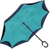 Perletti Paraplu Omkeerbaar 108 Cm Microfiber Turquoise
