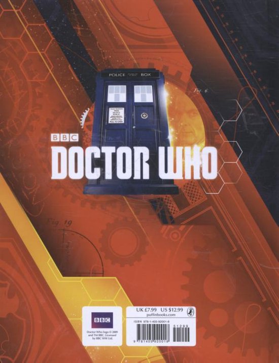 Achterkant Doctor Who officiële jaarboek 2016 met de TARDIS en een prijs van £7.99.