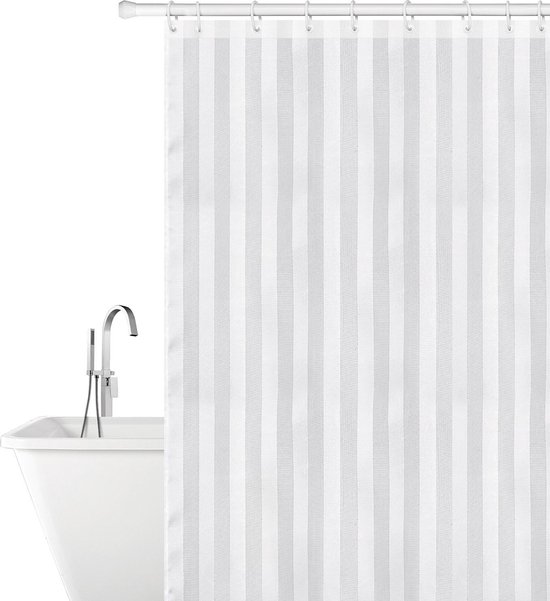 Gestreept Douchegordijn Met 12 Ringen AntiSchimmel Badkamer