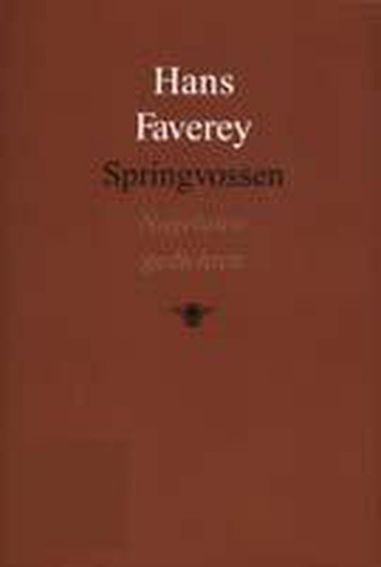 Boekcover 'Springvossen' door Hans Favereij met tekst.