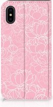 iPhone Xs Bookcase Design White Flowers