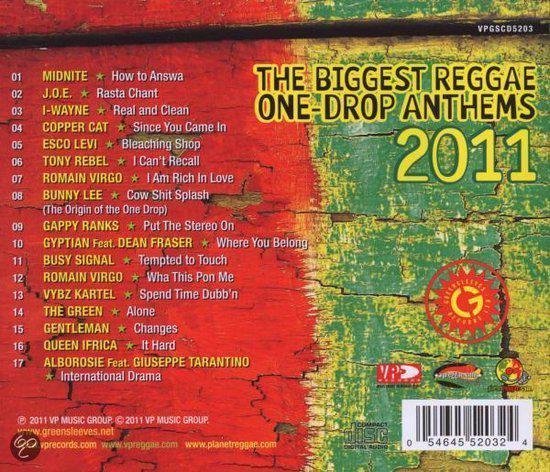 Biggest Reggae One Drop Anthems 2011, various artists | CD (album ...