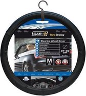 Car Plus Stuurhoes Color-line Uni Leer Pvc Zwart/zilver 37-39 Cm