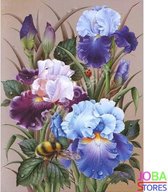 Diamond Painting "JobaStores®" Bloemen met bijtje - volledig - 40x50cm