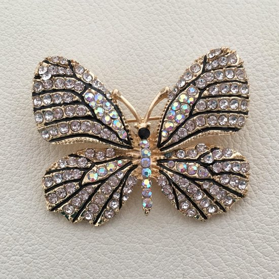 tijger duizend versieren Broche vlinder luxe met zirkonia | bol.com
