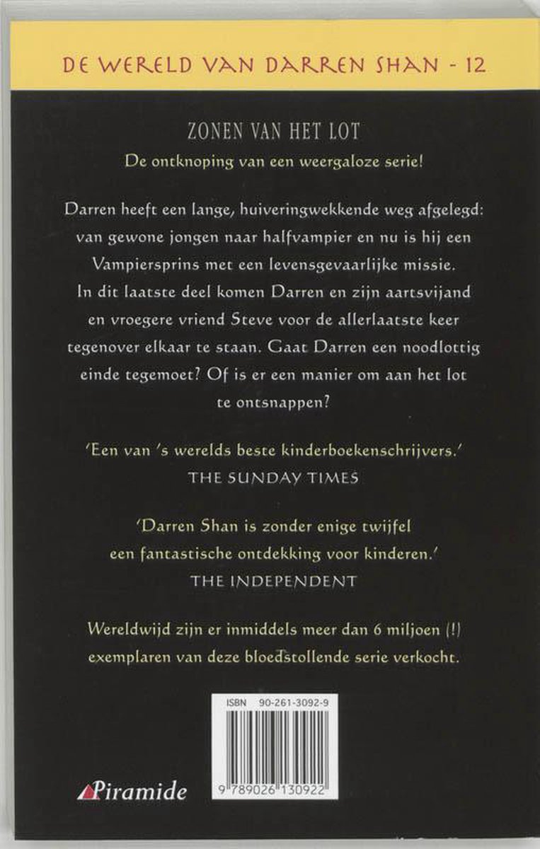 Zonen Van Het Lot - back cover