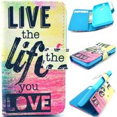 iCarer Live the life print wallet case hoesje LG X Screen