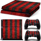 Playstation 4 Sticker | PS4 Console Skin | Red Stripes | PS4 Rood/Zwarte Strepen Sticker | Console Skin + 2 Controller Skins