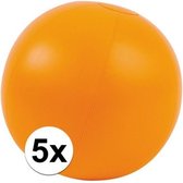 5x Opblaasbare strandbal oranje 30 cm