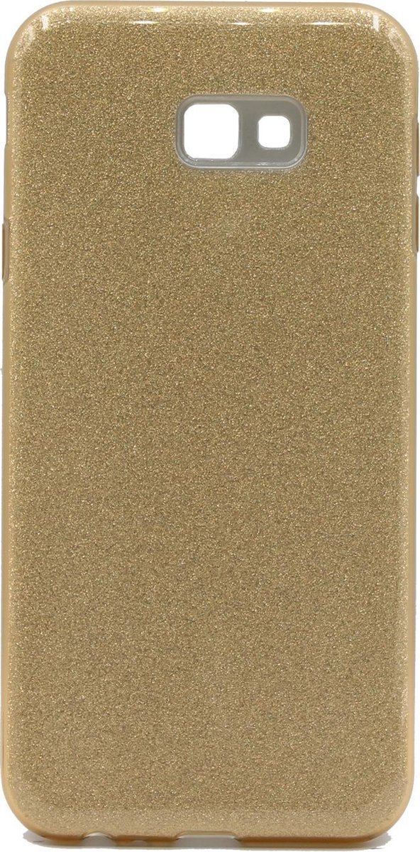 HB Hoesje Geschikt voor Samsung Galaxy J4 Plus - Glitter Back Cover - Goud