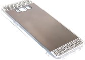 Spiegel diamanten hoesje zilver Geschikt voor Samsung Galaxy S8
