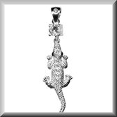 Schitterende hanger van een krokodil, echt zilver