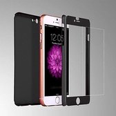 iphone 6 hoesje, hoesje iphone 6, iPhone 6 / 6S Full Protection Hoesje Case Cover Hoes 360 Graden * Zwart * + Tempered Glass Screen protector