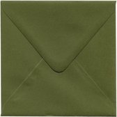 Luxe Vierkante enveloppen - 100 stuks - Mosgroen - 14x14 - 120grms - vierkant