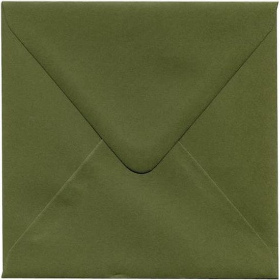 Luxe Vierkante enveloppen - 100 stuks - Mosgroen - 14x14 - 120grms - vierkant