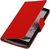 LG G3 Effen Booktype Wallet Hoesje Rood