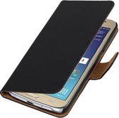 Effen Bookstyle Hoes Geschikt voor Samsung Galaxy J2 (2016 ) J210F Zwart