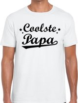 Coolste papa cadeau t-shirt wit voor heren S