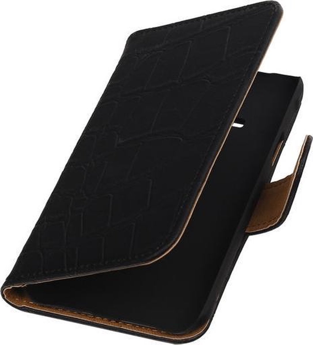 Zwart Krokodil Booktype Samsung Galaxy Grand 2 Wallet Cover Hoesje