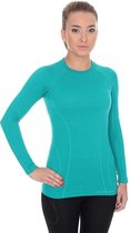 Brubeck | Dames Thermo Active Ondershirt met Merino Wol - Naadloos -  Lange Mouw-smaragdgroen-XL