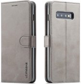 Luxe Book Case - Samsung Galaxy S10 Hoesje - Grijs