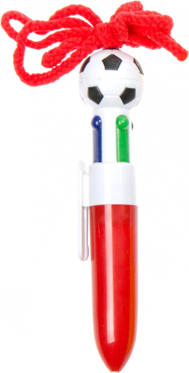 Lg-imports 4-kleurenpen Voetbal 12 Cm Rood