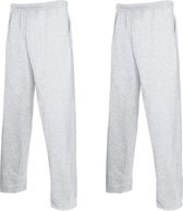 Lot de 2 pantalons de survêtement Fruit of the Loom (avec jambe droite) gris taille L.