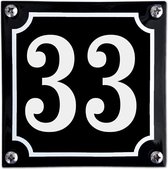 Numéro de maison en émail noir - 33