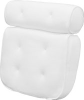 SpaRoyale Luxe Badkussen - Kussen voor in bad - Nieuw model met 6 zuignappen en drooghaak - Wit