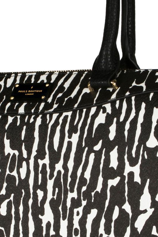 Pauls Boutique Zebraprint Groot Handtas Zwart