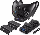 Dual Battery Pack Accu Controller Dock Charger Oplaad Station Xbox One X  - LED USB Dubbel Docking Op Laadkabel- Laadstation