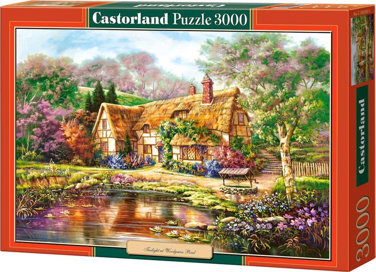 Puzzel – 3.000 stukjes – Satijnen afwerking – Perfecte pasvorm – Europese kwaliteit from Castorland, Twilight at Woodgreen Pond edition – box