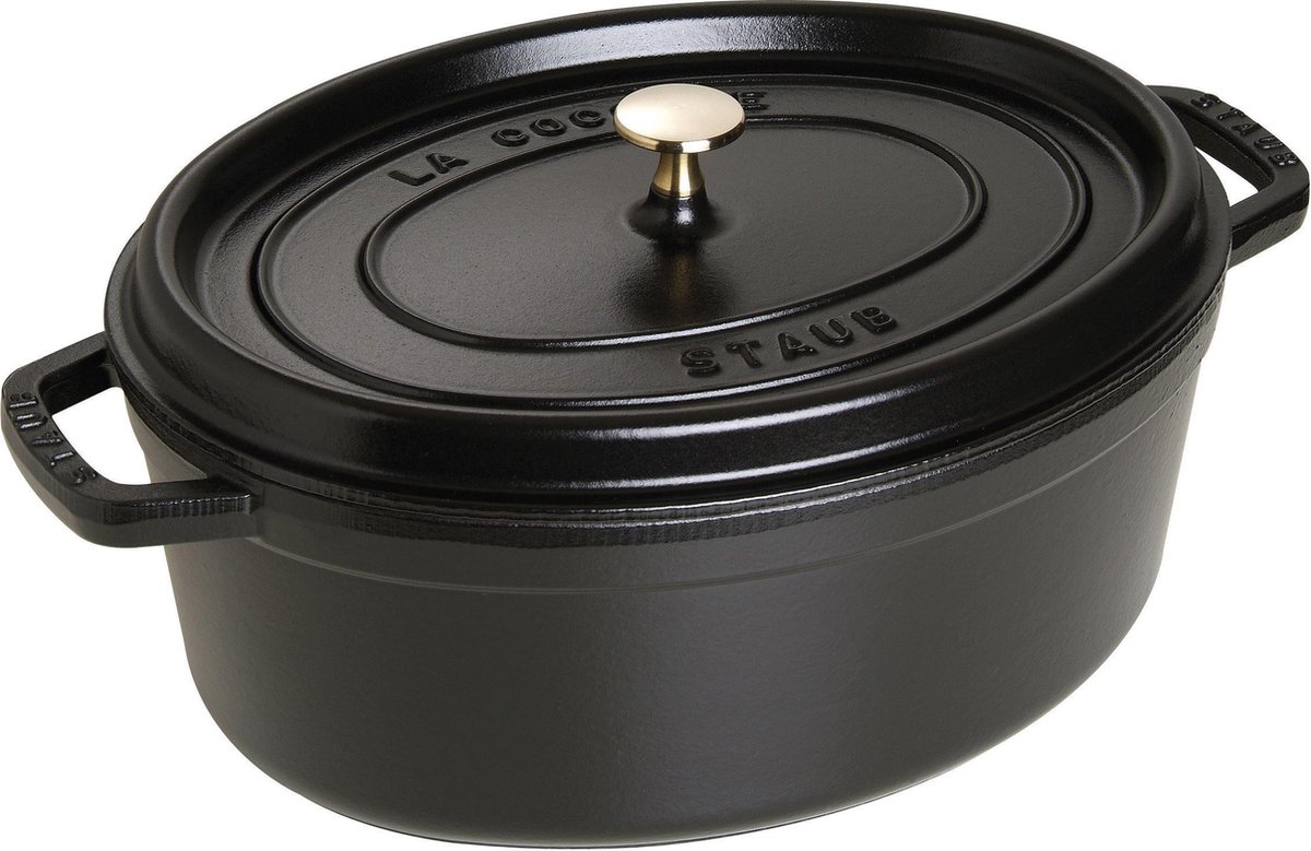 Staub Braadpan Ovaal Cocotte Zwart - ø 33 cm / 6.7 liter