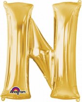 Letter N ballon goud 86 cm