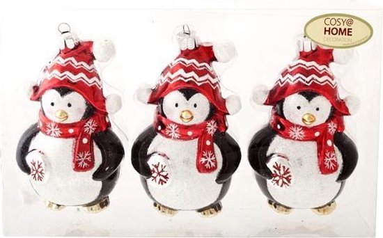 Overdreven Sortie verkouden worden Cosy&Trendy Kerstbal Pinguïn 6,5x11 cm - Set-3 | bol.com