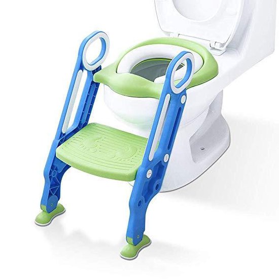 Product: LifeGoods WC Verkleiner met Trapje - Trainer met Opstapje - 2 tot 7 Jaar - Groen/Blauw, van het merk LifeGoods