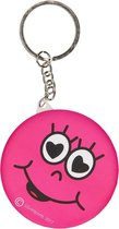 Lg-imports Sleutelhanger Emoji Met Spiegel Roze 6 Cm