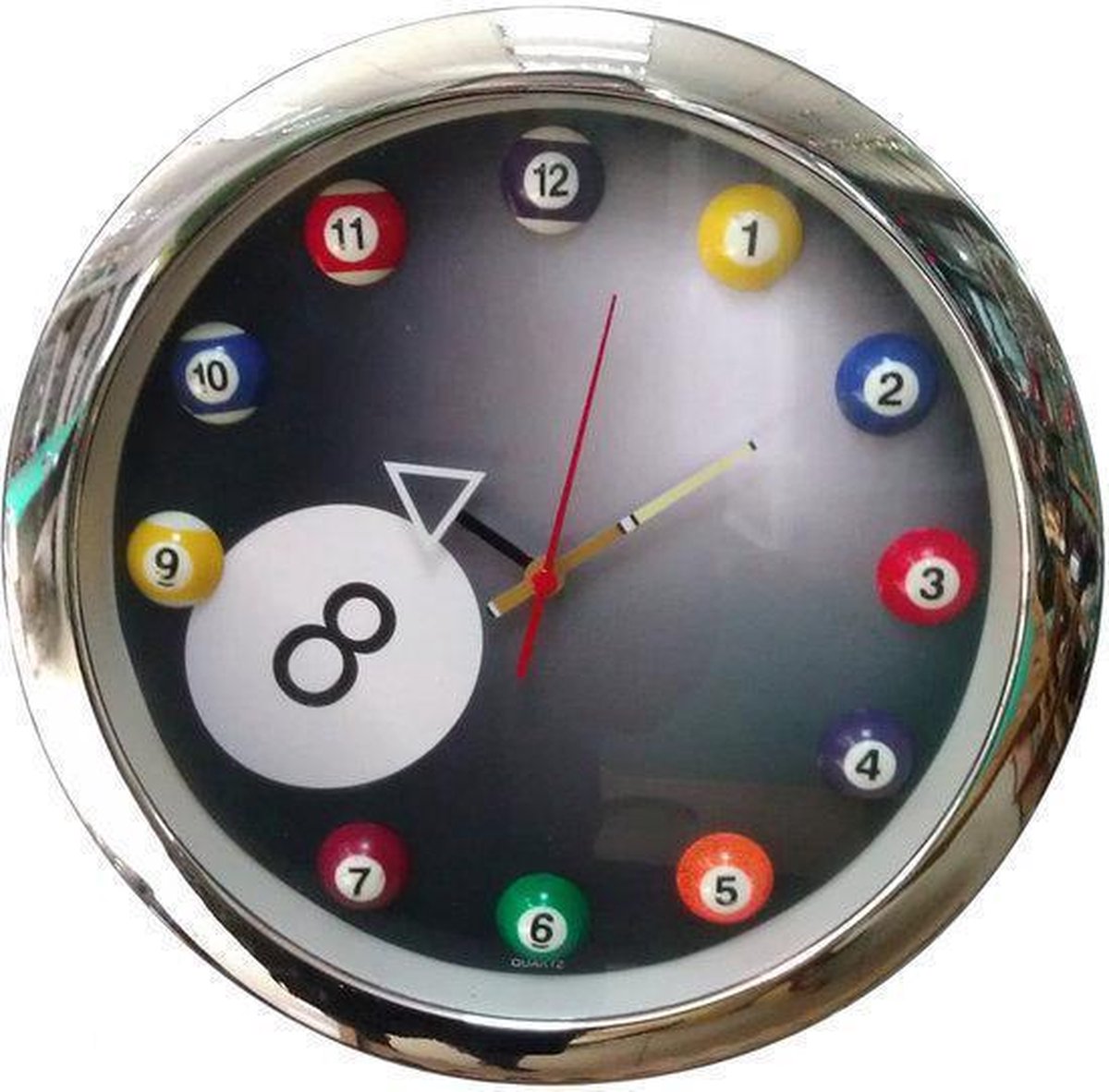 Buffalo Pool clock Klok Rond Kunststof � Zilver Zwart