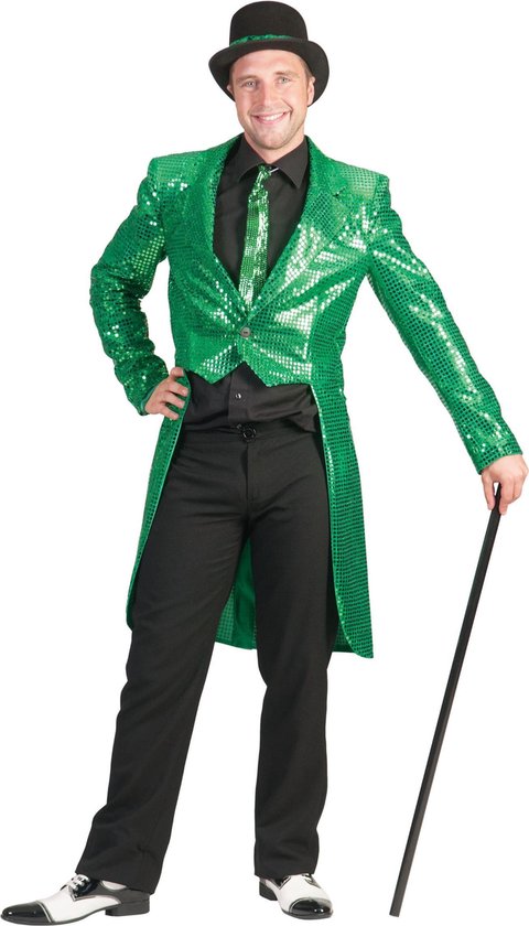 ESPA - Groene slipjas met glitters voor heren - Large - Volwassenen kostuums