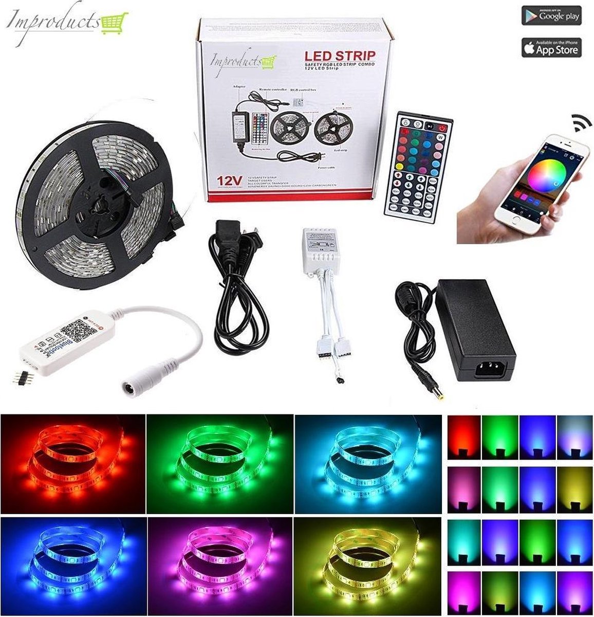 Led Strip Ruban LED Etanche 5M RGB Multicolor AVEC Télécommande sans fil à  prix pas cher