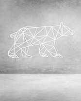 Beer Geometrisch Hout 130 x 70 cm White - Wanddecoratie