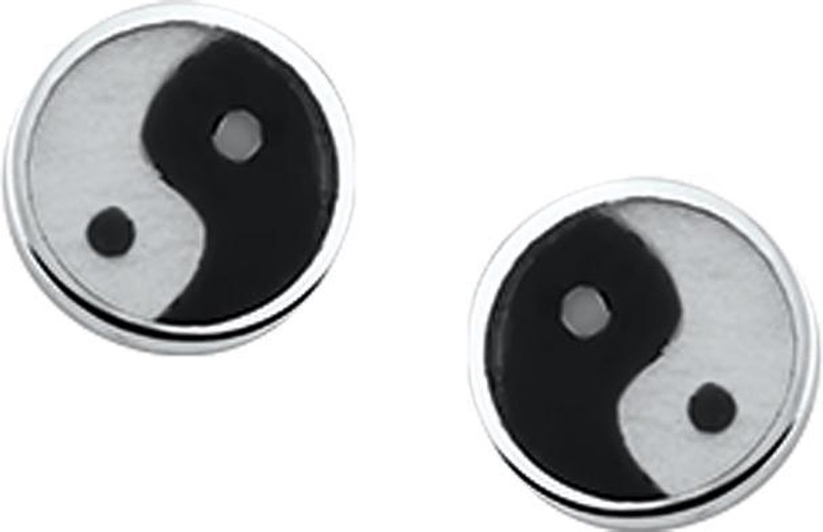 The Jewelry Collection Oorknoppen Yin Yang - Zilver