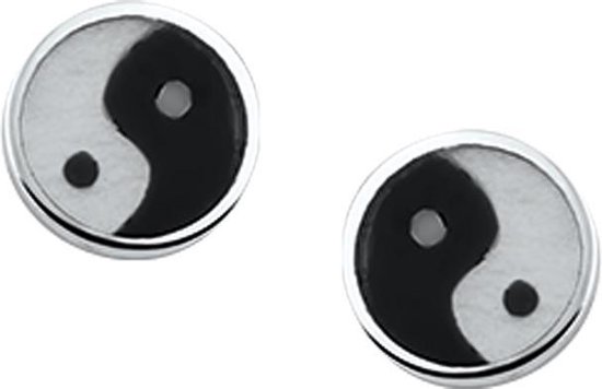 The Jewelry Collection Oorknoppen Yin Yang - Zilver