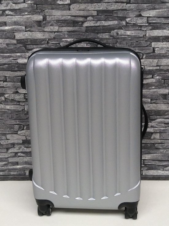 Zilverkleurige koffer, model WAVE maat L. | bol.com