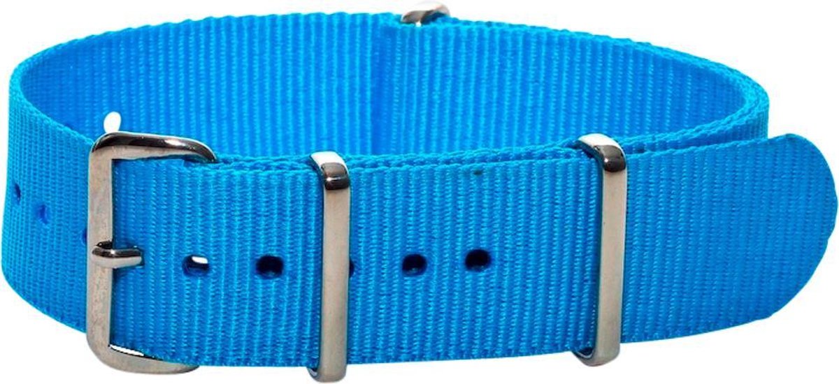 Premium Sky Blue - Nato strap 22mm - Horlogeband Blauw