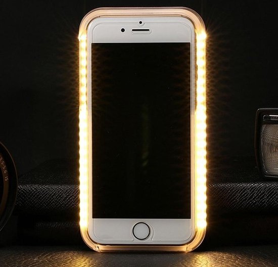 Let op type!! Voor iPhone 6 & 6s LED zaklamp Up Selfie Smartphone  beschermende Back... | bol.com