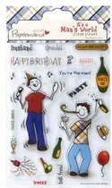 5x7 clear stamps - its a mans world (1pk) party animal